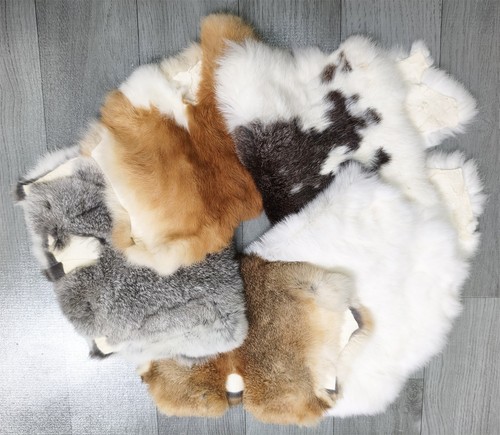Tanned rabbit hide skin - tanned,