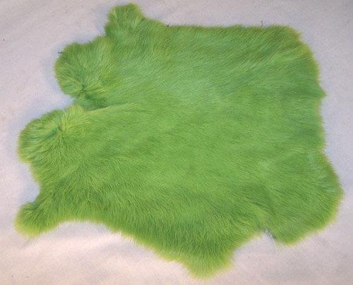 Rabbit skin green color fur - rabbit,